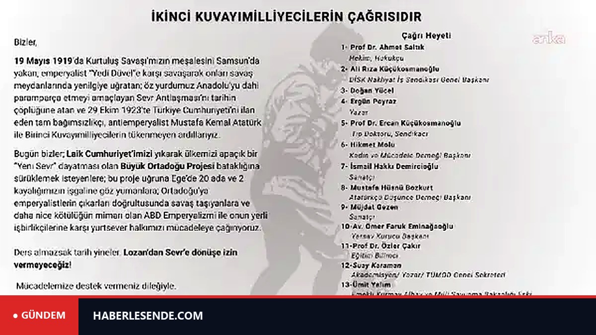 Aydın, akademisyen ve sanatçılardan ‘İkinci Kuvayımilliyeciler’ çağrısı