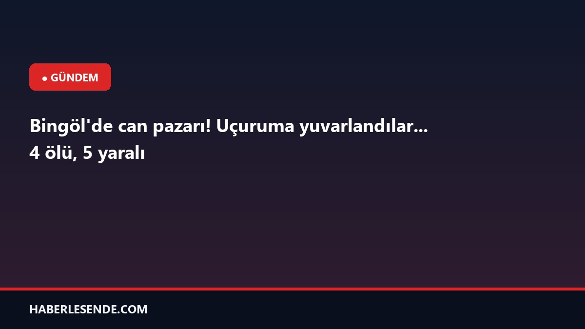 Bingöl'de can pazarı! Uçuruma yuvarlandılar... 4 ölü, 5 yaralı