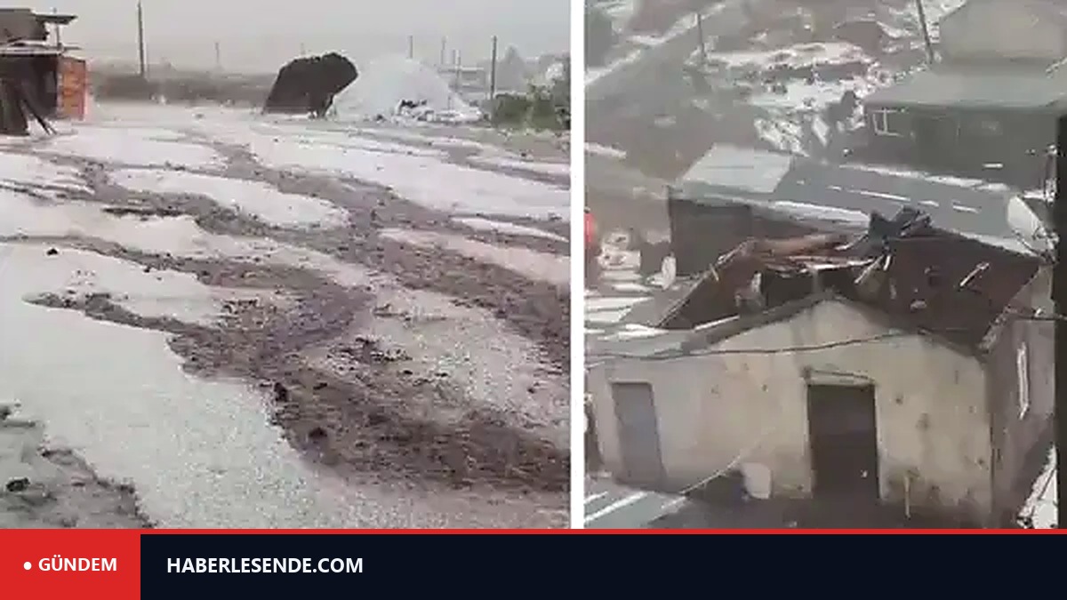 Çıldır'da şiddetli dolu ve fırtına: 20'den fazla evin çatısı uçtu