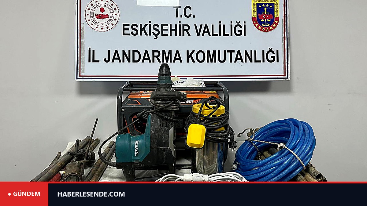Eskişehir'de operasyon: Kaçak kazı yan 5 şüpheli suçüstü yakalandı