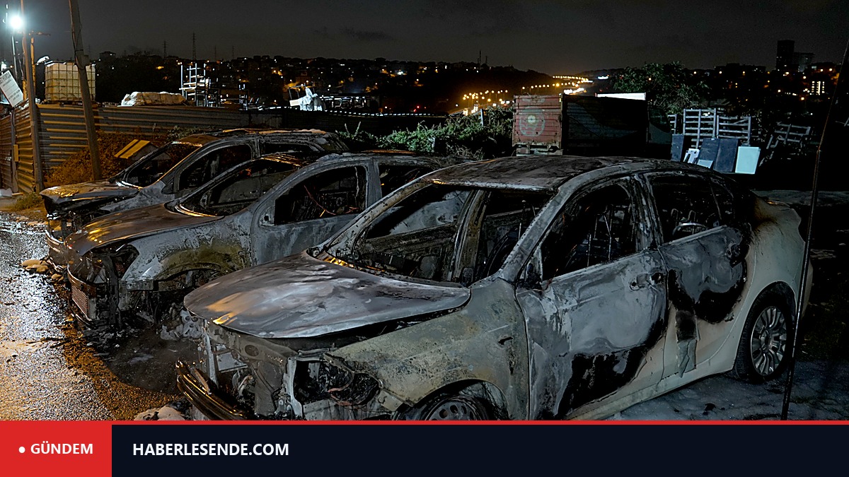 Galerideki araçlar alevlere teslim oldu. Kundaklama şüphesi üzerinde duruluyor