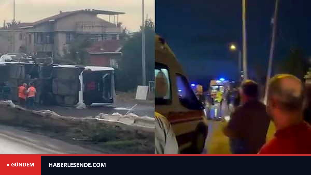İstanbul'da servis otobüsü devrildi: Çok sayıda yaralı var