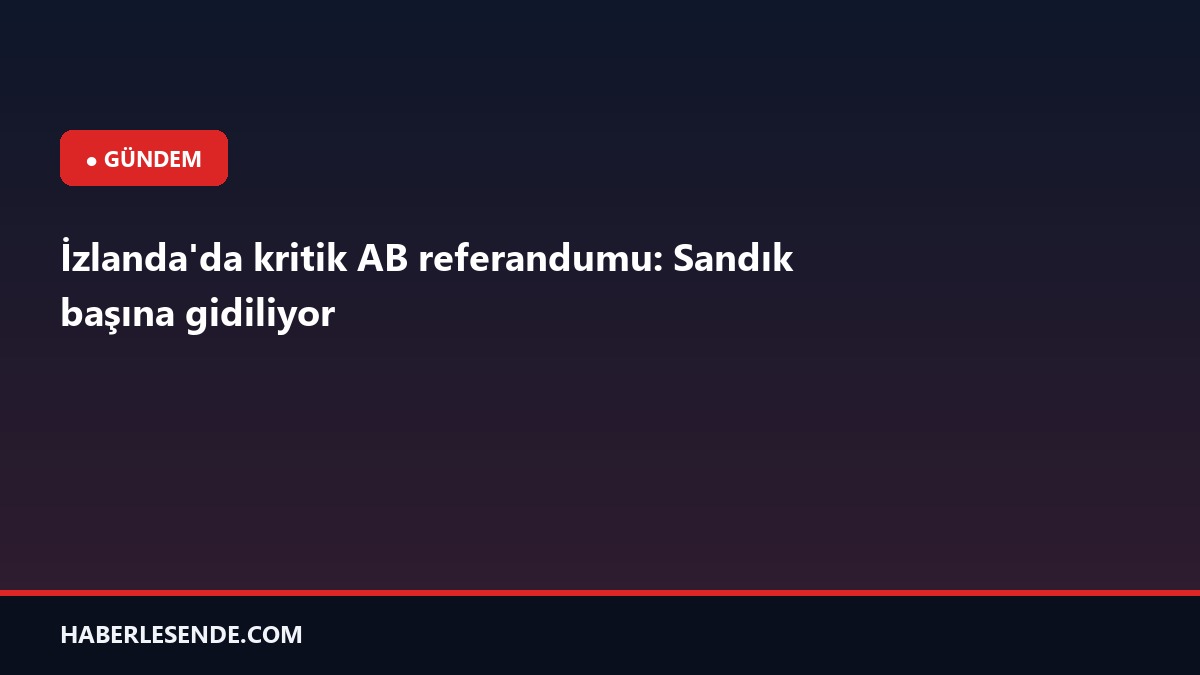 İzlanda'da kritik AB referandumu: Sandık başına gidiliyor