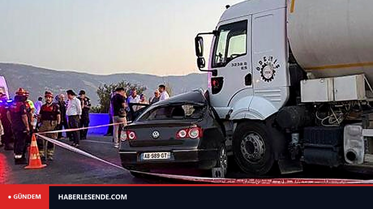 İzmir'de tanker ile otomobil çarpıştı! Karı koca öldü
