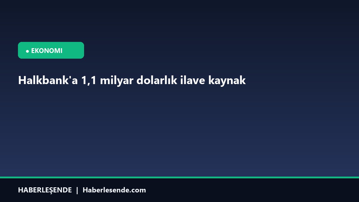 Halkbank'a 1,1 milyar dolarlık ilave kaynak
