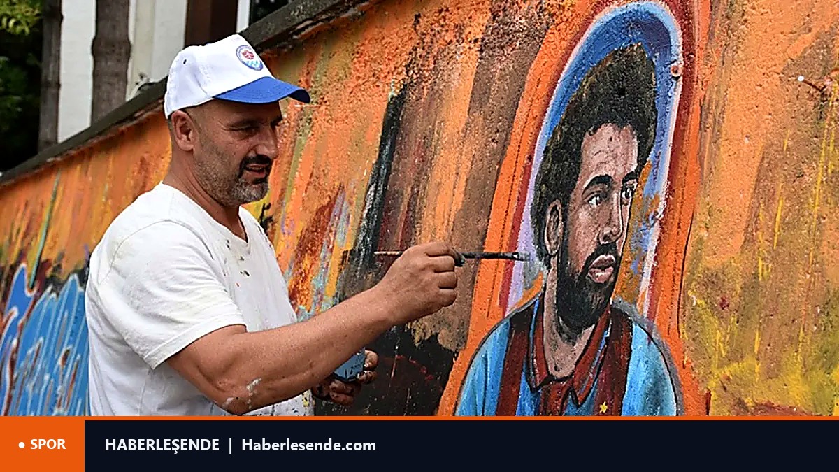 Trabzon'da Muhammed Salah sevgisi duvara resmedildi!