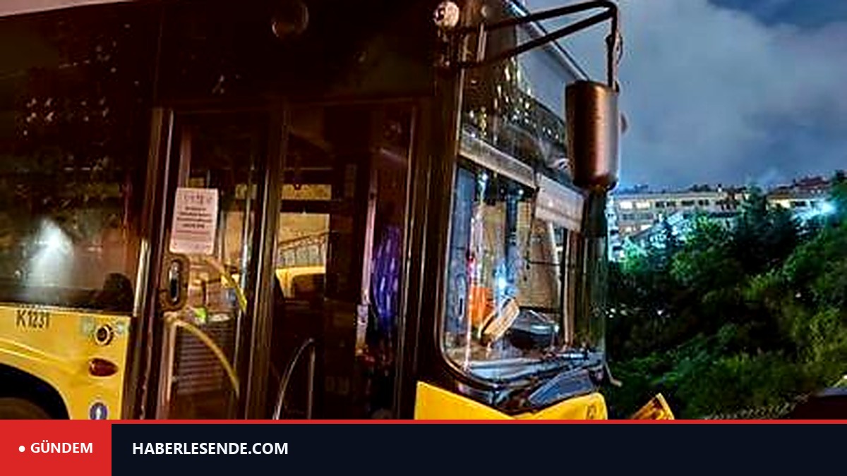 Sarıyer’de kontrolden çıkan İETT otobüsü evin çatısına düşmekten son anda kurtuldu