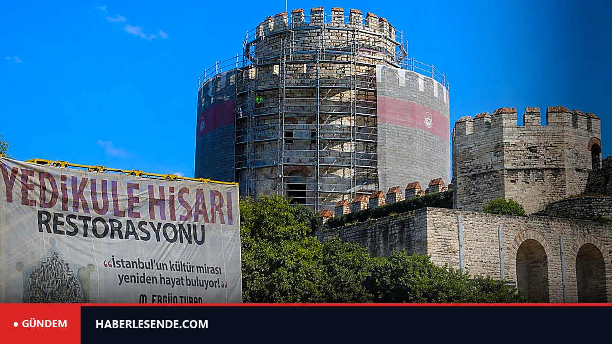 Yedikule Hisarındaki Hazine Kulesinde restorasyon sürüyor