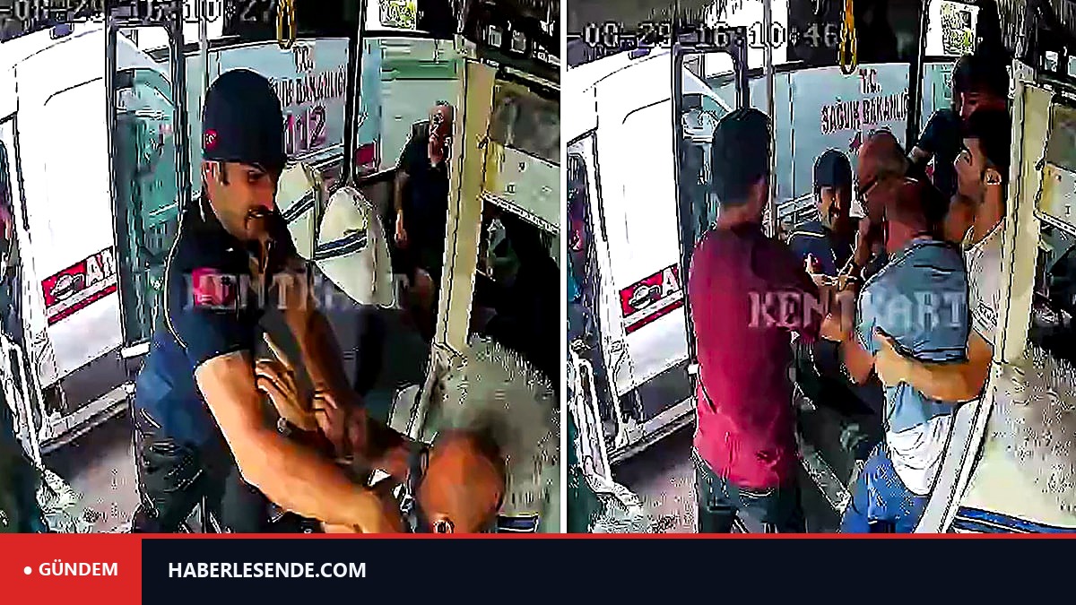 Ambulans şoförü otobüse daldı, şoföre saldırdı: Yolcular zor ayırdı