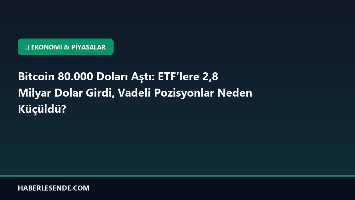 Bitcoin 80.000 Doları Aştı: ETF’lere 2,8 Milyar Dolar Girdi, Vadeli Pozisyonlar Neden Küçüldü?
