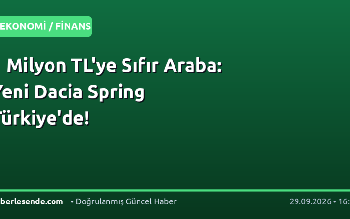 1 Milyon TL'ye Sıfır Araba: Yeni Dacia Spring Türkiye'de!