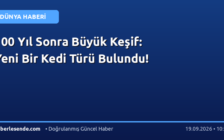 100 Yıl Sonra Büyük Keşif: Yeni Bir Kedi Türü Bulundu!