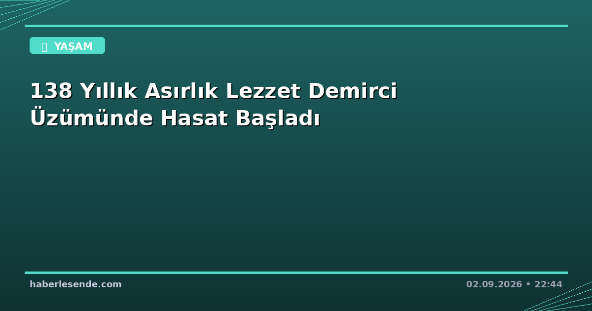 138 Yıllık Asırlık Lezzet Demirci Üzümünde Hasat Başladı