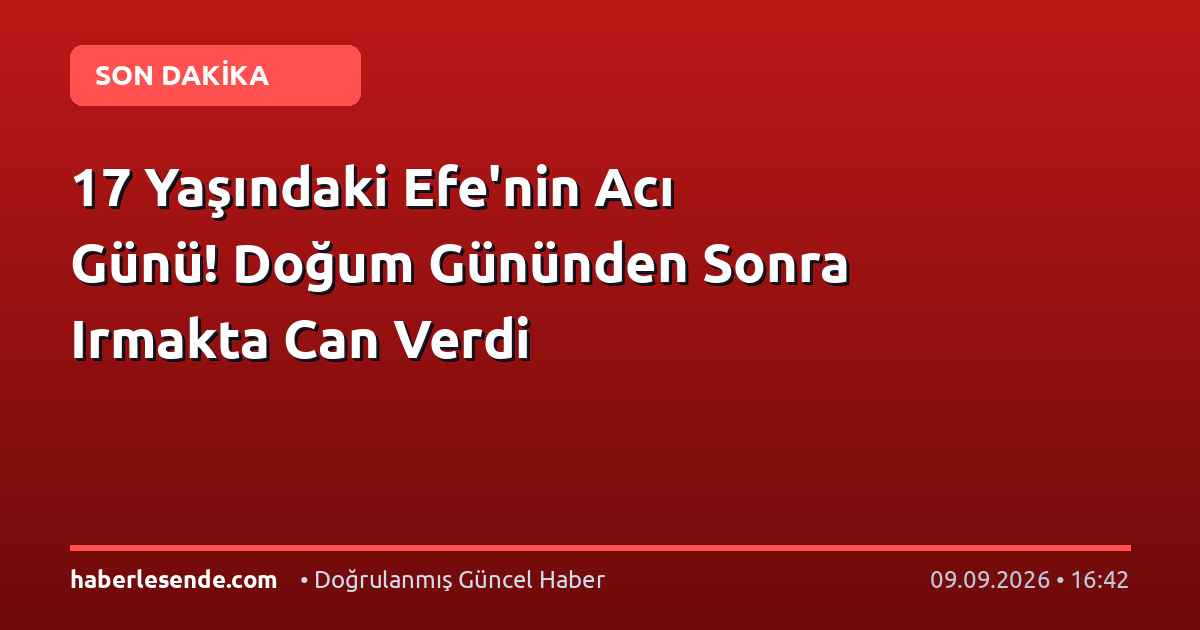 17 Yaşındaki Efe'nin Acı Günü! Doğum Gününden Sonra Irmakta Can Verdi