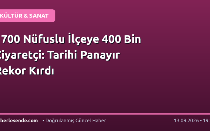 1700 Nüfuslu İlçeye 400 Bin Ziyaretçi: Tarihi Panayır Rekor Kırdı