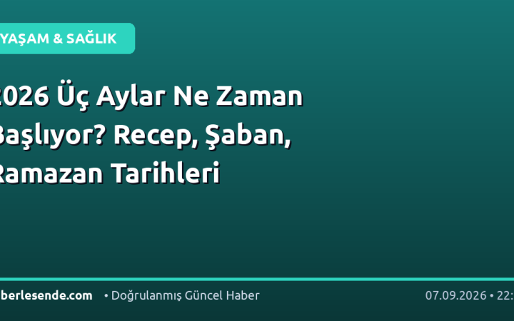 2026 Üç Aylar Ne Zaman Başlıyor? Recep, Şaban, Ramazan Tarihleri