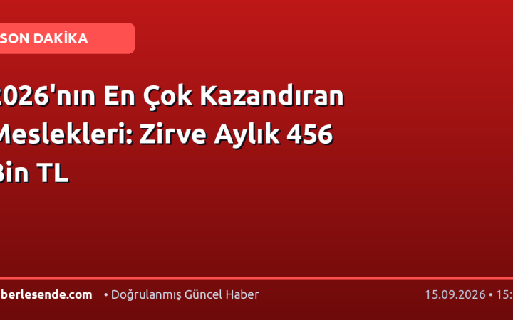2026'nın En Çok Kazandıran Meslekleri: Zirve Aylık 456 Bin TL