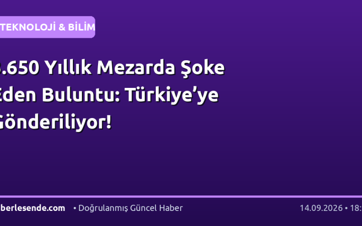 3.650 Yıllık Mezarda Şoke Eden Buluntu: Türkiye’ye Gönderiliyor!