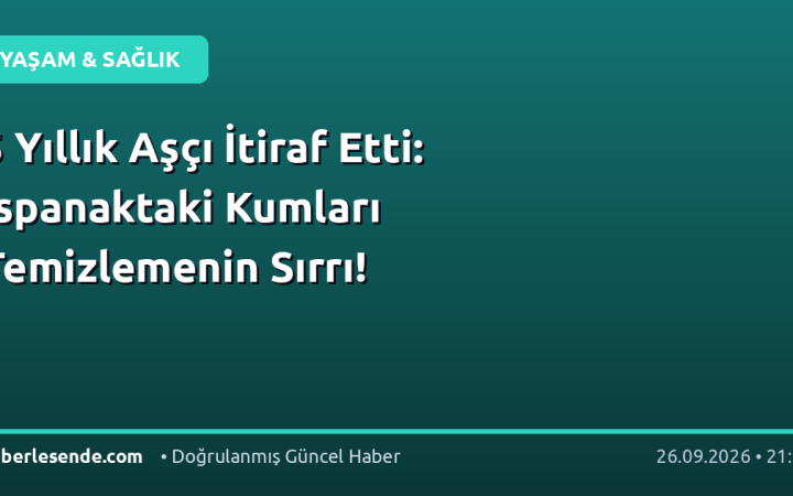 5 Yıllık Aşçı İtiraf Etti: Ispanaktaki Kumları Temizlemenin Sırrı!