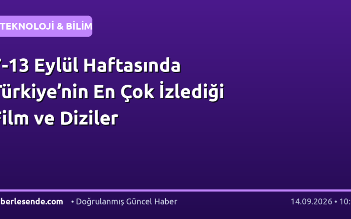 7-13 Eylül Haftasında Türkiye’nin En Çok İzlediği Film ve Diziler
