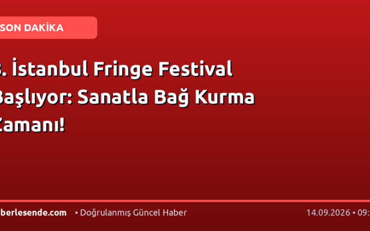 8. İstanbul Fringe Festival Başlıyor: Sanatla Bağ Kurma Zamanı!