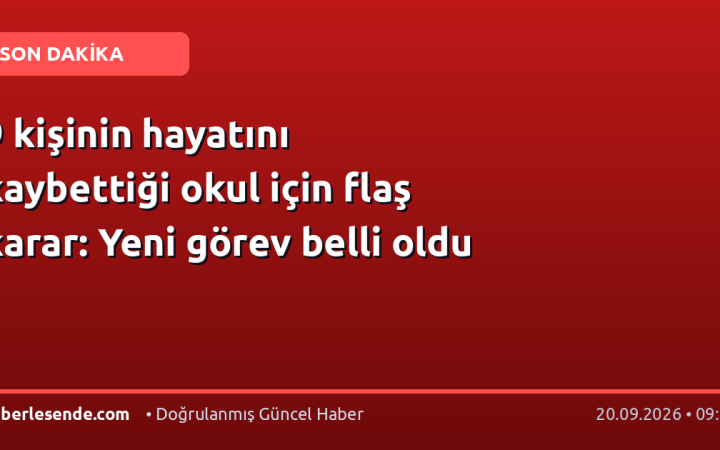 9 kişinin hayatını kaybettiği okul için flaş karar: Yeni görev belli oldu