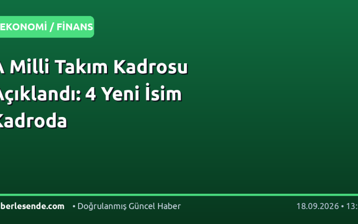 A Milli Takım Kadrosu Açıklandı: 4 Yeni İsim Kadroda