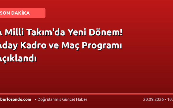 A Milli Takım'da Yeni Dönem! Aday Kadro ve Maç Programı Açıklandı