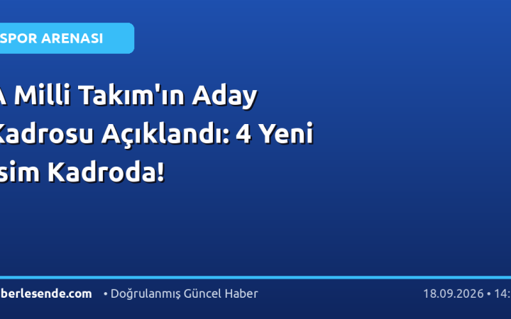 A Milli Takım'ın Aday Kadrosu Açıklandı: 4 Yeni İsim Kadroda!