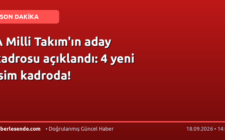 A Milli Takım'ın aday kadrosu açıklandı: 4 yeni isim kadroda!