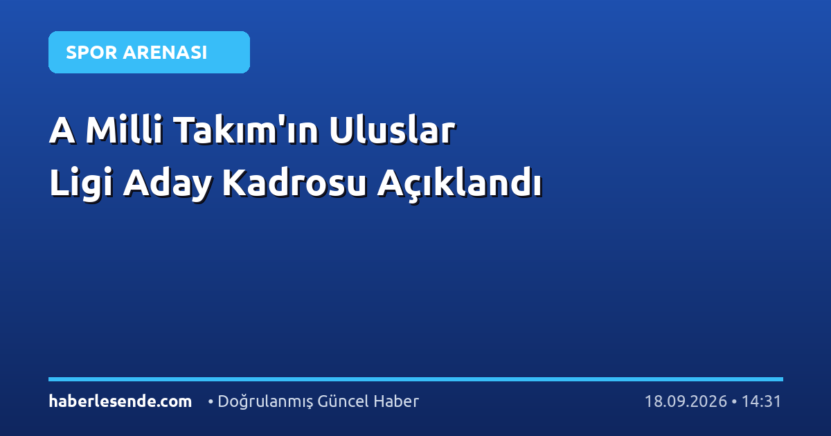 A Milli Takım'ın Uluslar Ligi Aday Kadrosu Açıklandı