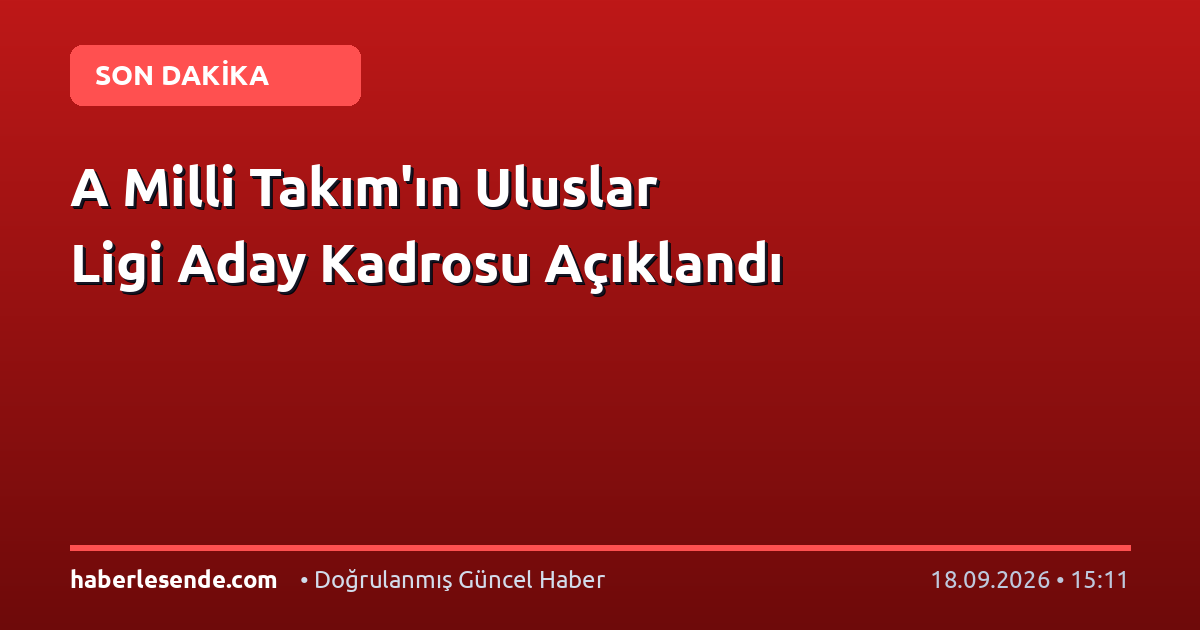 A Milli Takım'ın Uluslar Ligi Aday Kadrosu Açıklandı