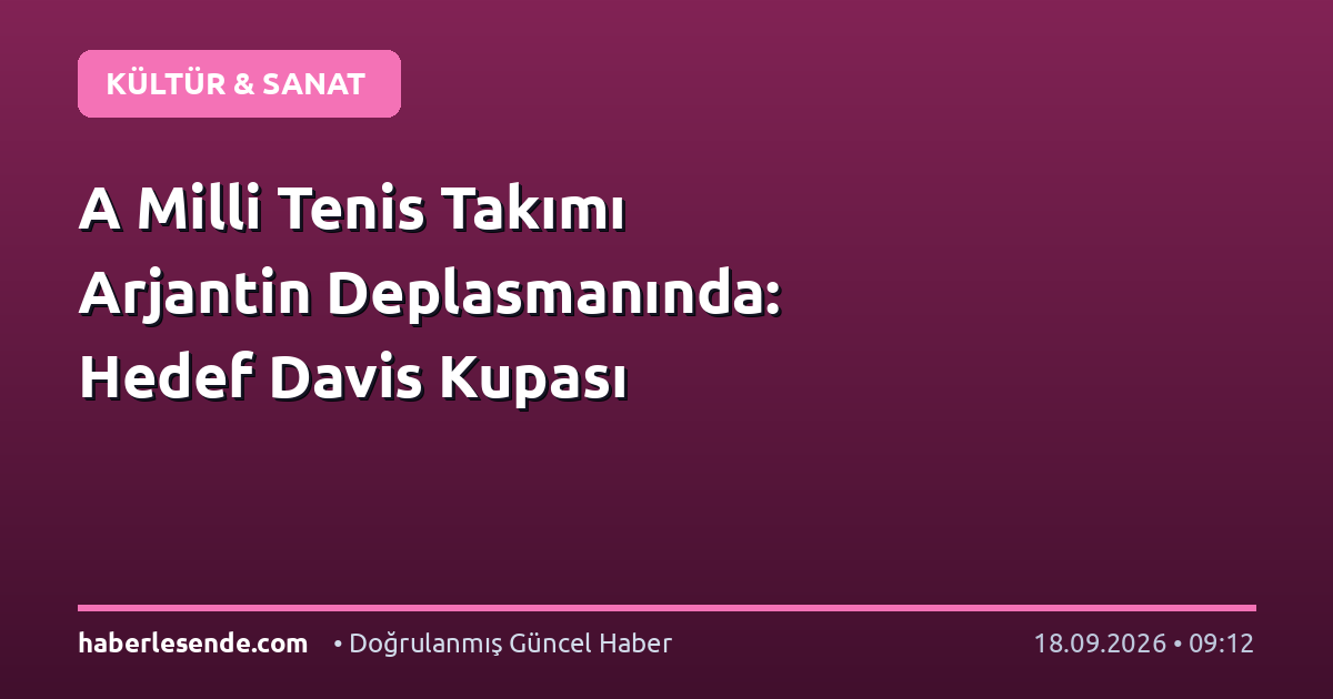 A Milli Tenis Takımı Arjantin Deplasmanında: Hedef Davis Kupası