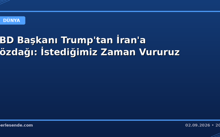 ABD Başkanı Trump'tan İran'a Gözdağı: İstediğimiz Zaman Vururuz