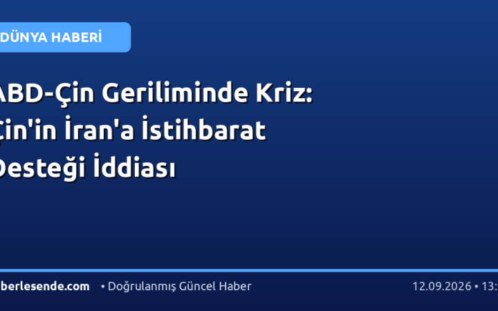 ABD-Çin Geriliminde Kriz: Çin'in İran'a İstihbarat Desteği İddiası