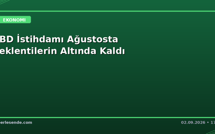 ABD İstihdamı Ağustosta Beklentilerin Altında Kaldı