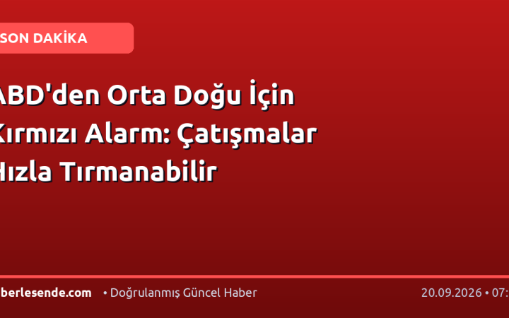 ABD'den Orta Doğu İçin Kırmızı Alarm: Çatışmalar Hızla Tırmanabilir