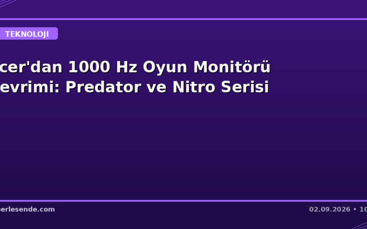 Acer'dan 1000 Hz Oyun Monitörü Devrimi: Predator ve Nitro Serisi
