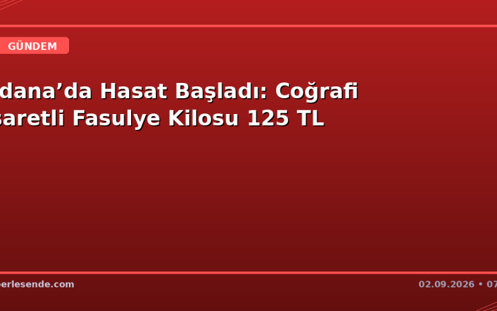 Adana’da Hasat Başladı: Coğrafi İşaretli Fasulye Kilosu 125 TL