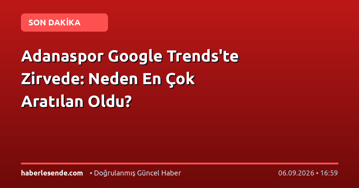 Adanaspor Google Trends'te Zirvede: Neden En Çok Aratılan Oldu?
