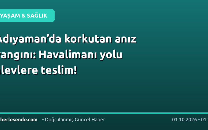 Adıyaman’da korkutan anız yangını: Havalimanı yolu alevlere teslim!