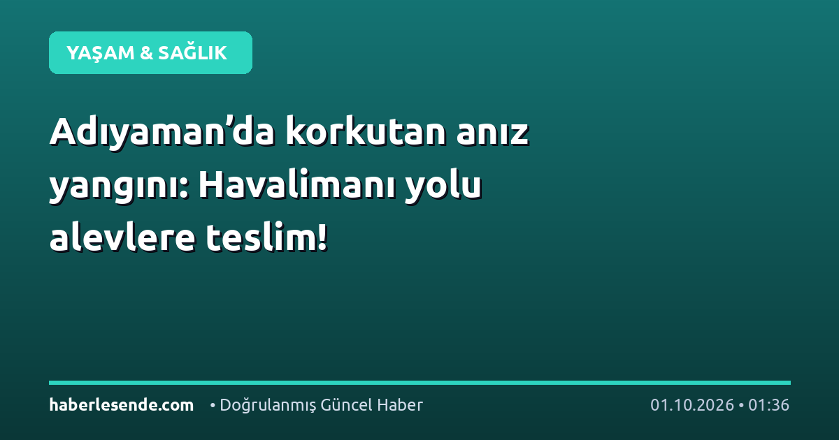 Adıyaman’da korkutan anız yangını: Havalimanı yolu alevlere teslim!
