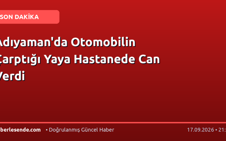 Adıyaman'da Otomobilin Çarptığı Yaya Hastanede Can Verdi
