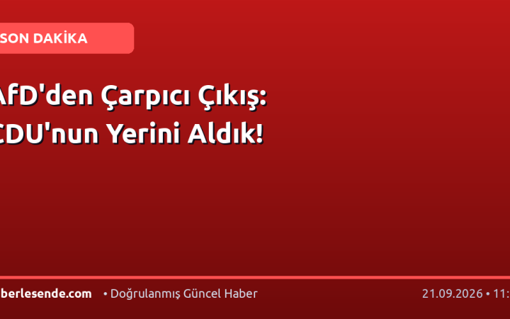 AfD'den Çarpıcı Çıkış: CDU'nun Yerini Aldık!