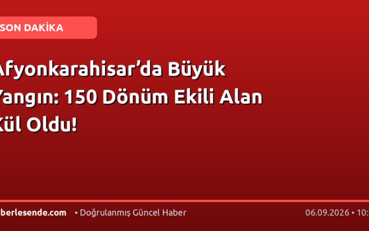 Afyonkarahisar’da Büyük Yangın: 150 Dönüm Ekili Alan Kül Oldu!