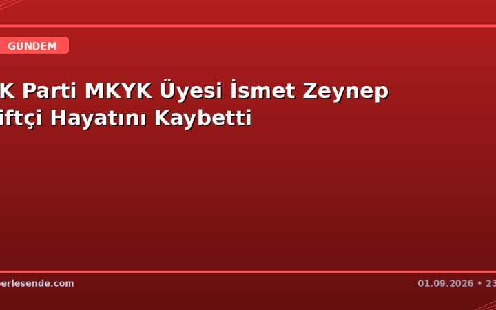 AK Parti MKYK Üyesi İsmet Zeynep Çiftçi Hayatını Kaybetti