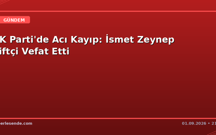 AK Parti'de Acı Kayıp: İsmet Zeynep Çiftçi Vefat Etti
