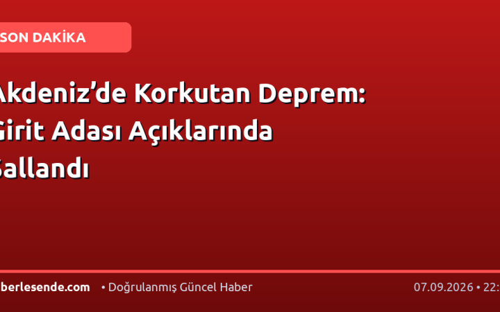 Akdeniz’de Korkutan Deprem: Girit Adası Açıklarında Sallandı