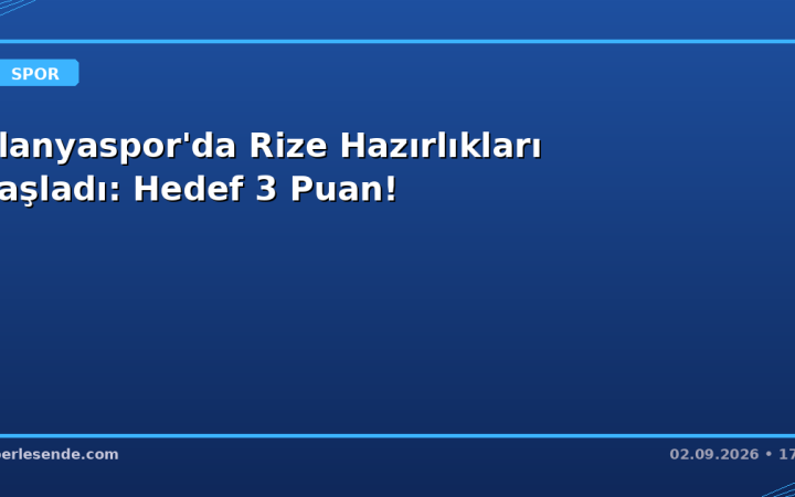 Alanyaspor'da Rize Hazırlıkları Başladı: Hedef 3 Puan!