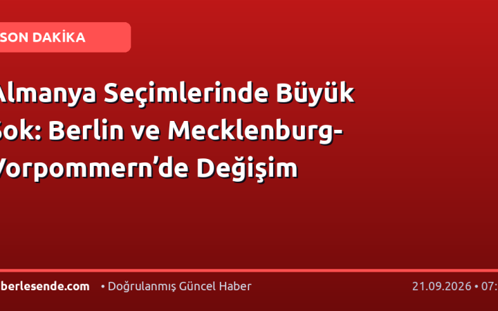 Almanya Seçimlerinde Büyük Şok: Berlin ve Mecklenburg-Vorpommern’de Değişim